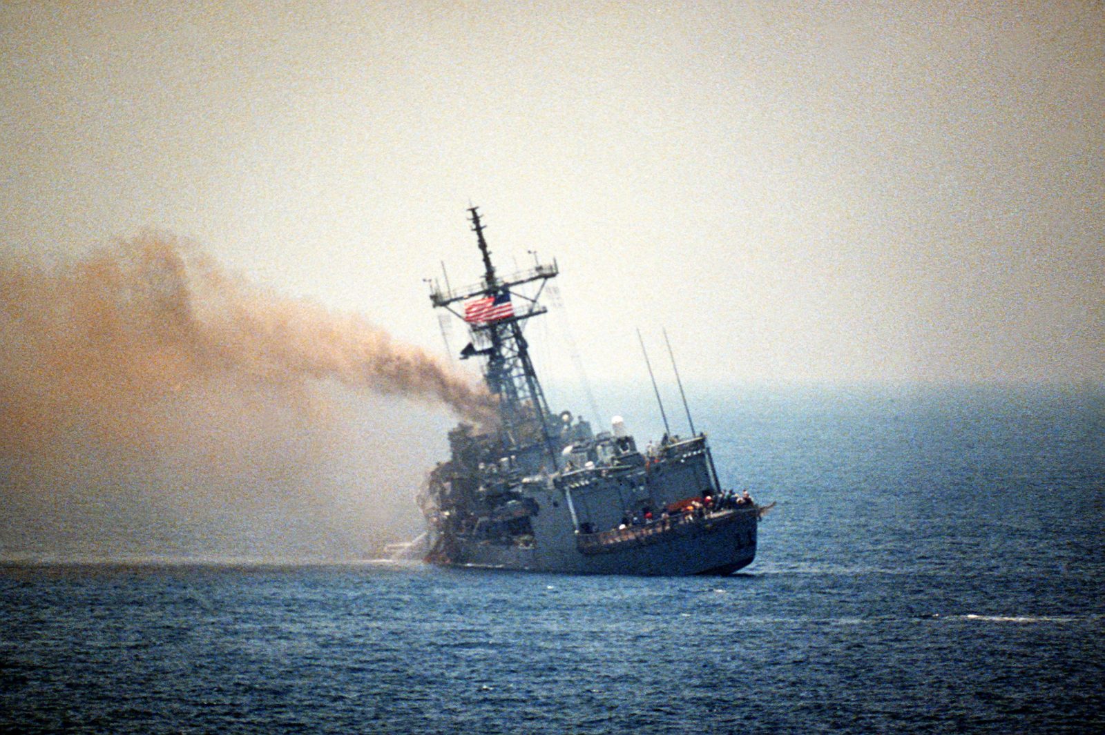 When Iraqi jet Aircraft Struck an American Frigate USS Stark and Killed 37 Sailors b
