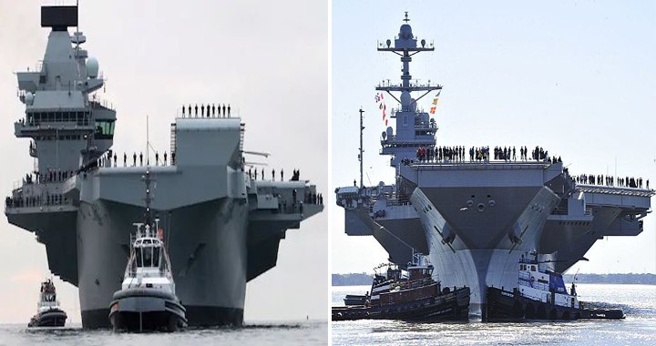 USS Gerald R Ford vs HMS Queen Elizabeth Aircraft carrier