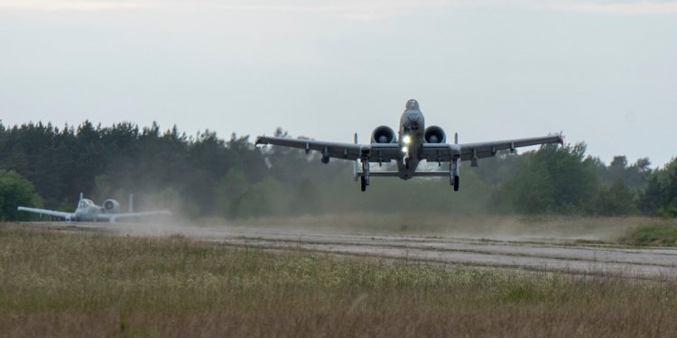 A-10 Warthogs Landing On Abandoned Runway During Exercise 