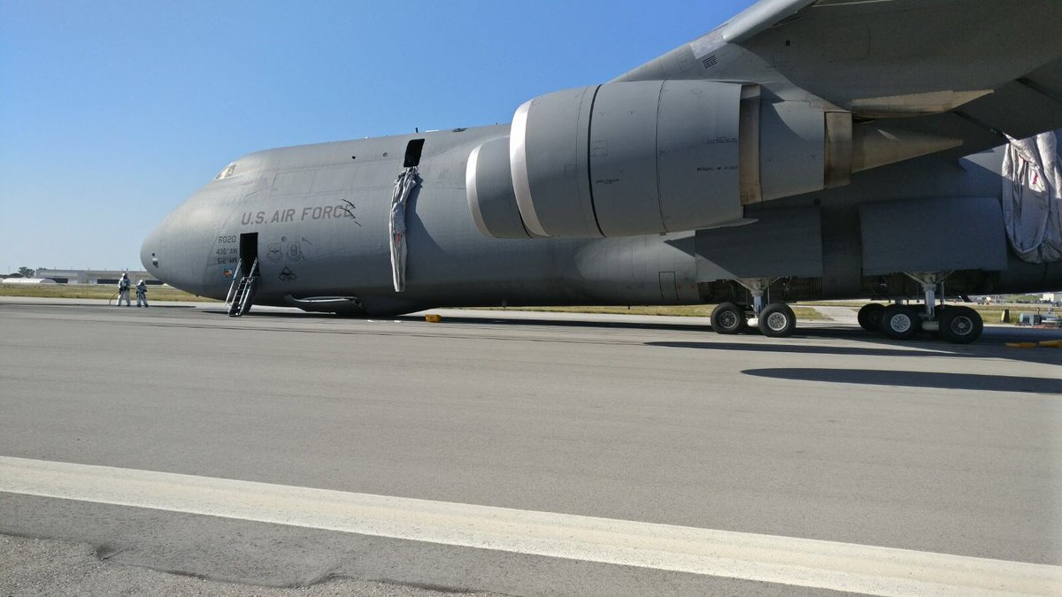 2017 C-5M Galaxy landing at Rota air base in Spain