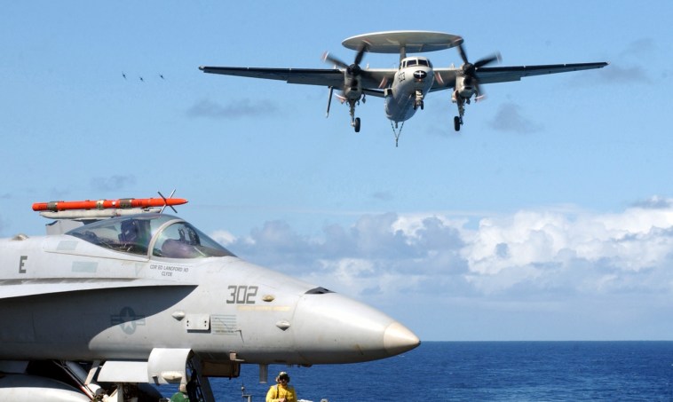 When US Navy F/A-18C Hornet was ordered to gun down an E-2C Hawkeye