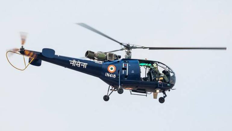 Indian Navy Chetak helicopter crashes on a training sortie