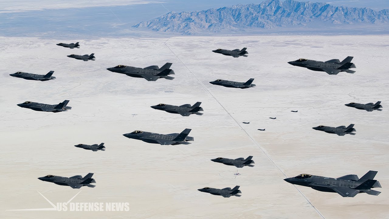 F-35’s First-Ever “Elephant Walk” With 35 Lightning II Aircraft At Hill AFB
