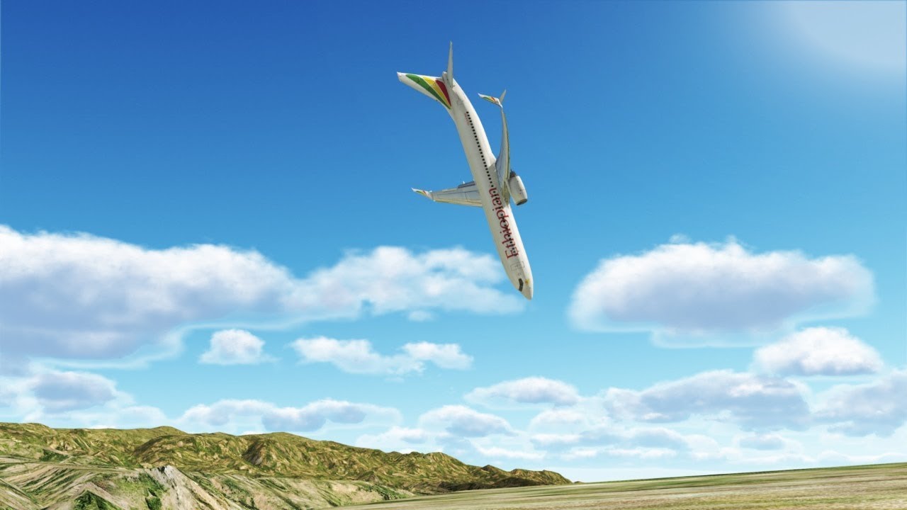 Crash Animation of Ethiopian Airlines flight ET302 Boeing 737 Max plane