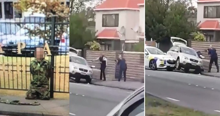 Watch hero cop armed with just a handgun took down ‘terrorist’ Christchurch mosque massacre