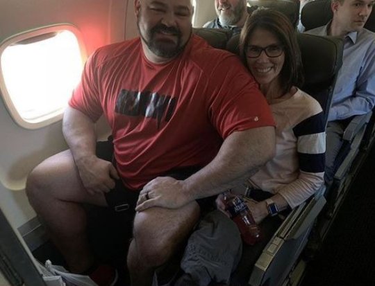 Two World's Strongest Man champions were Squeezed into economy seats on a plane