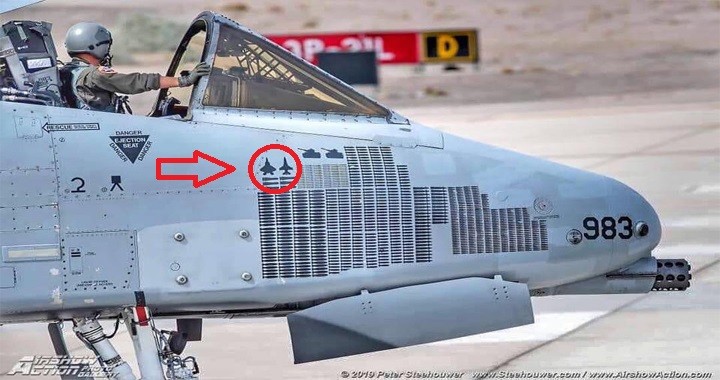 USAF A-10 Warthog that scored a simulated aerial victory against F-22 Raptor and F-16 Fighting Falcon