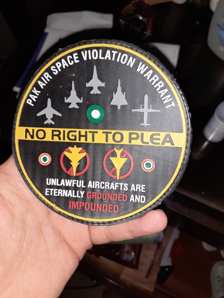 Pak Air Space Violation Warrant — unlawful aircraft (sic) are eternally grounded and impounded”.
