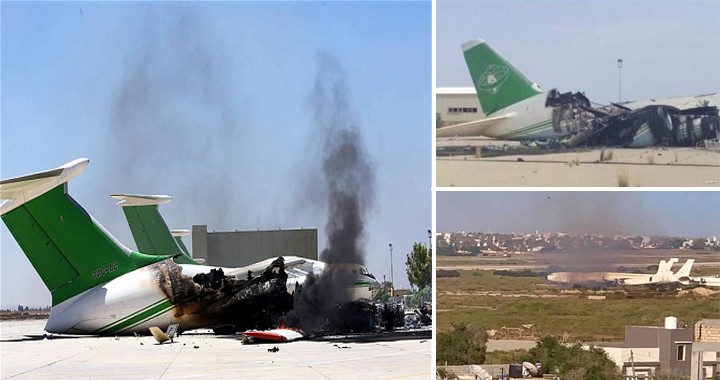 Libyan Arab Air An-124 plane was destroyed by RPG fire during military clash at Tripoli Airport