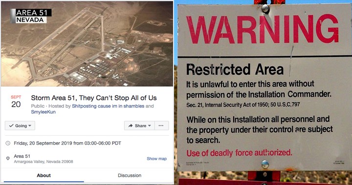 Feds Warn Alien Seekers UFO enthusiasts against storming Area 51