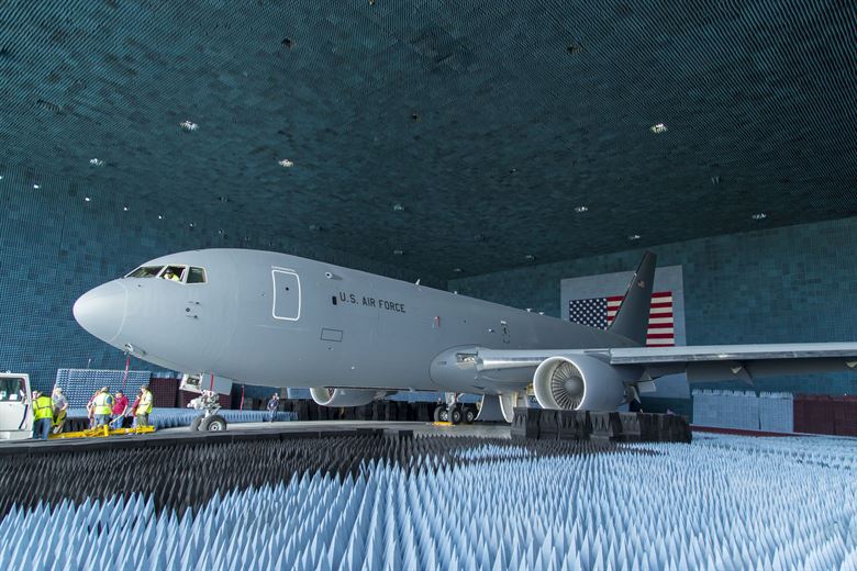 KC-46 Pegasus undergoes Avionic Test in the largest Anechoic chamber in the world