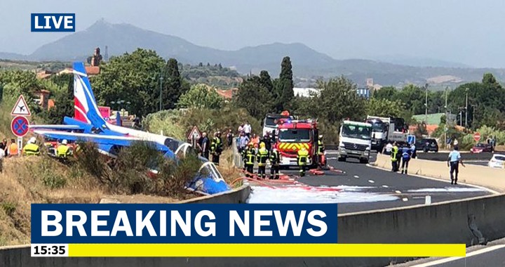 Pilot ejected safely as Patrouille de France Jet Crash-Lands on Road during Airshow Rehearsal