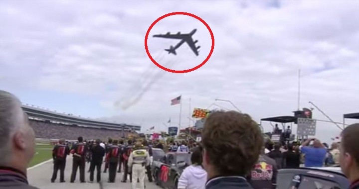 Video Features B-52 Stratofortress Flying Over Nascar Race During Anthem