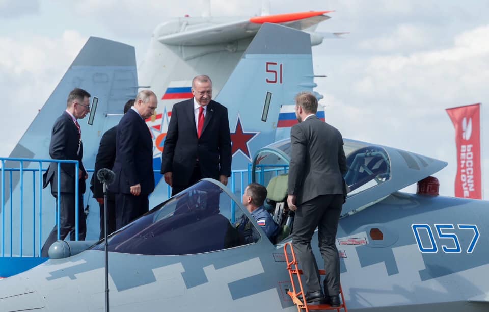 Erdoğan Inspected Russian fifth-generation Su-57 fighter jet at 2019 MAKS Air Show
