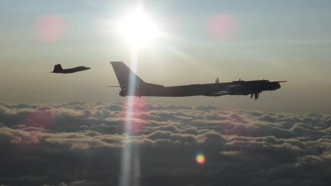 U.S. Air Force F-22s and Canadian Air Force CF-18s interceped Russian Tu-95 Bear bombers
