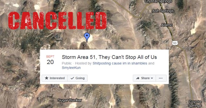 Facebook Removes “Storm Area 51” Facebook Event Page for “Violating Community Standards”.