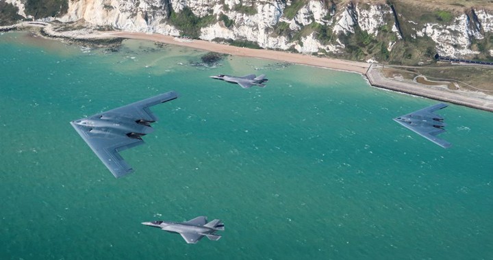 U.S. Air Force B-2 Spirit Bombers Conduct Joint Training With RAF F-35B Jets For the first time