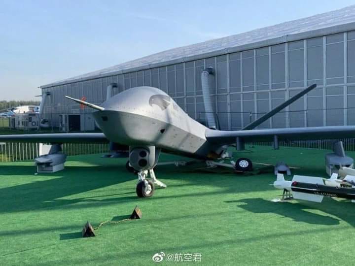 Landing Gears Of Mock-Up Of Chinese Wing Loong II UCAV Broke Down At MAKS 2019 Airshow
