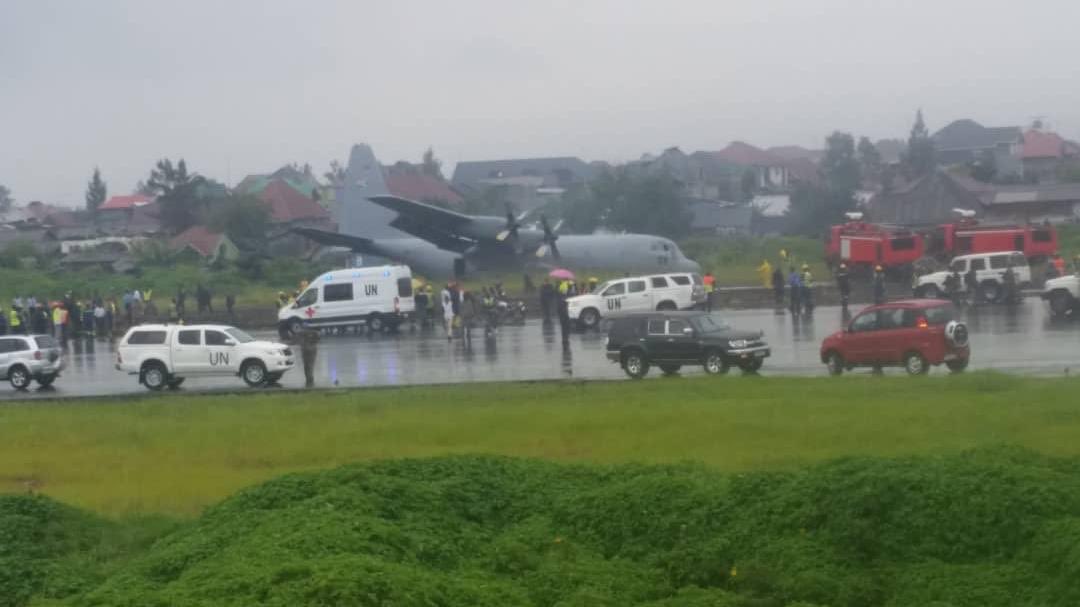 South African Airforce C-130 Hercules Crash Landed At Goma Airport