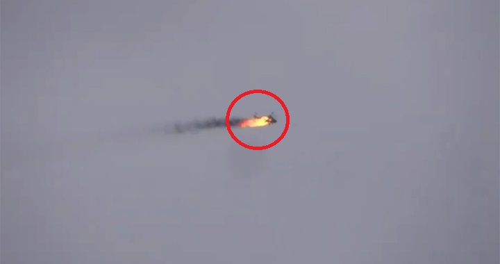 Syrian Rebels Shot Down Syrian Air Force Mil Mi-17 Helicopter By A Missile
