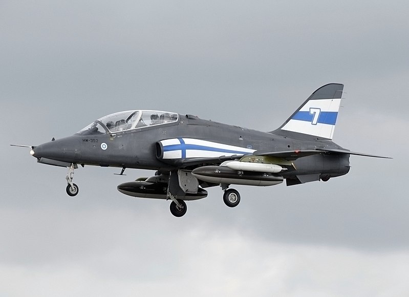 Finnish Air Force BAe Hawk Trainer Aircraft Skidded Off The Runway During Landing