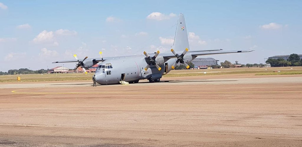 South African Air Force C-130BZ Hercules Suffered Nose gear Collapse During Testing