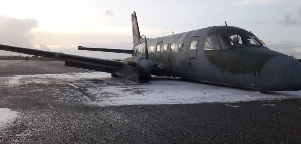 Brazilian Air Force Embraer C-95M Bandeirante Aircraft Made Belly Landing At Natal Air Force Base