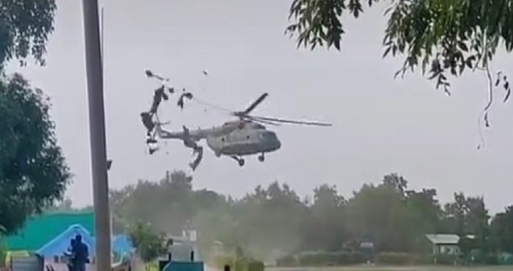 Shocking Footage Shows Indian Air Force Mi-8 Helicopter Dangerous Landing