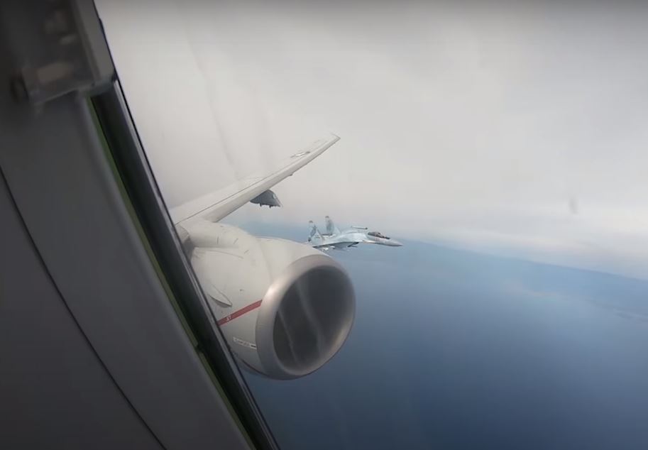 U.S. Releases Video Showing Two Armed Russian Su-35 Fighter Jets Make Unsafe Intercept Of Navy P-8A Poseidon Aircraft  