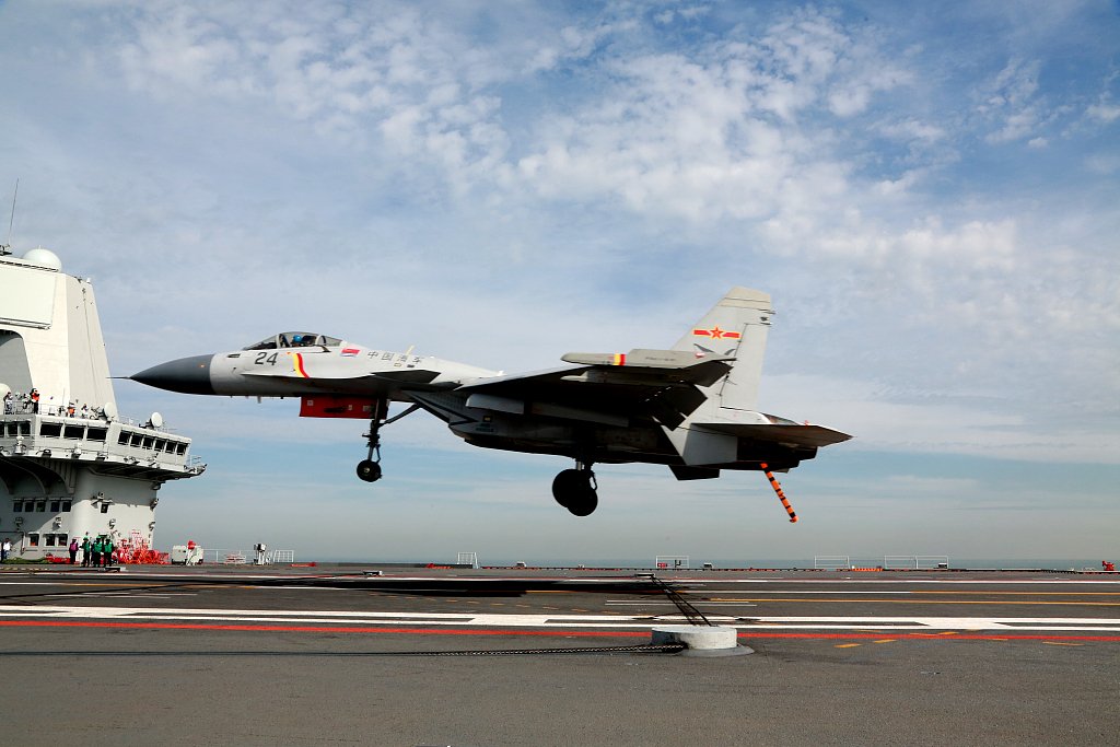 Chinese J-15 Fighter Jets Started Take-off and Landing On New CNS Shandong Aircraft Carrier 
