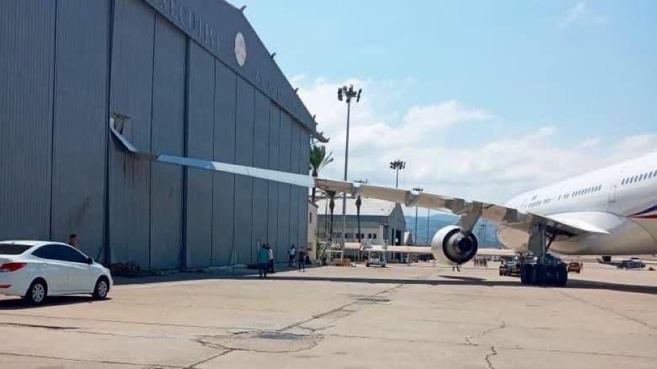 French Air Force Presidential Airbus A330 Aircraft Wing Crashed Into Hangar In Lebanon