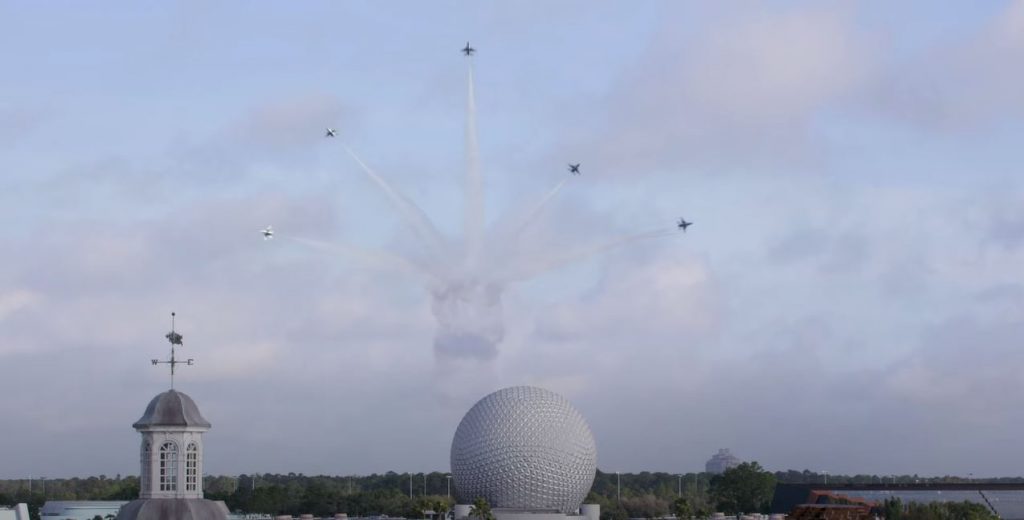 U.S. Air Force Thunderbirds Fly Over Walt Disney World To Honor Fallen Military Heroes