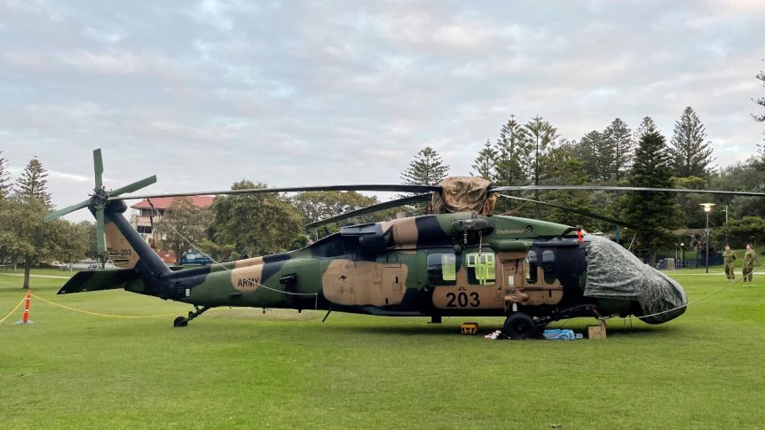 Australian Army Black Hawk Helicopter Made An Emergency Landing In Park After A Rotor Blade Was Damaged