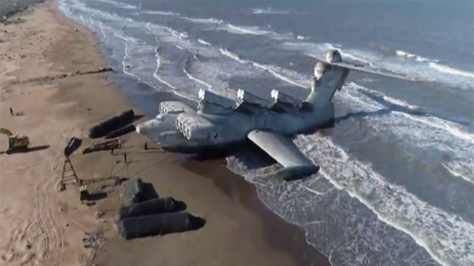 Russian Caspian Sea Monster Warplane Found Washed Up On The Beach