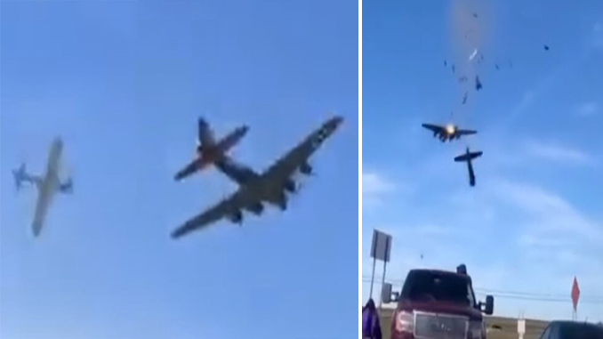 B-17 & P-63 Mid-Air Collision: World War II era Planes Collide at Wings Over Dallas Air Show Killing 6 Onboard